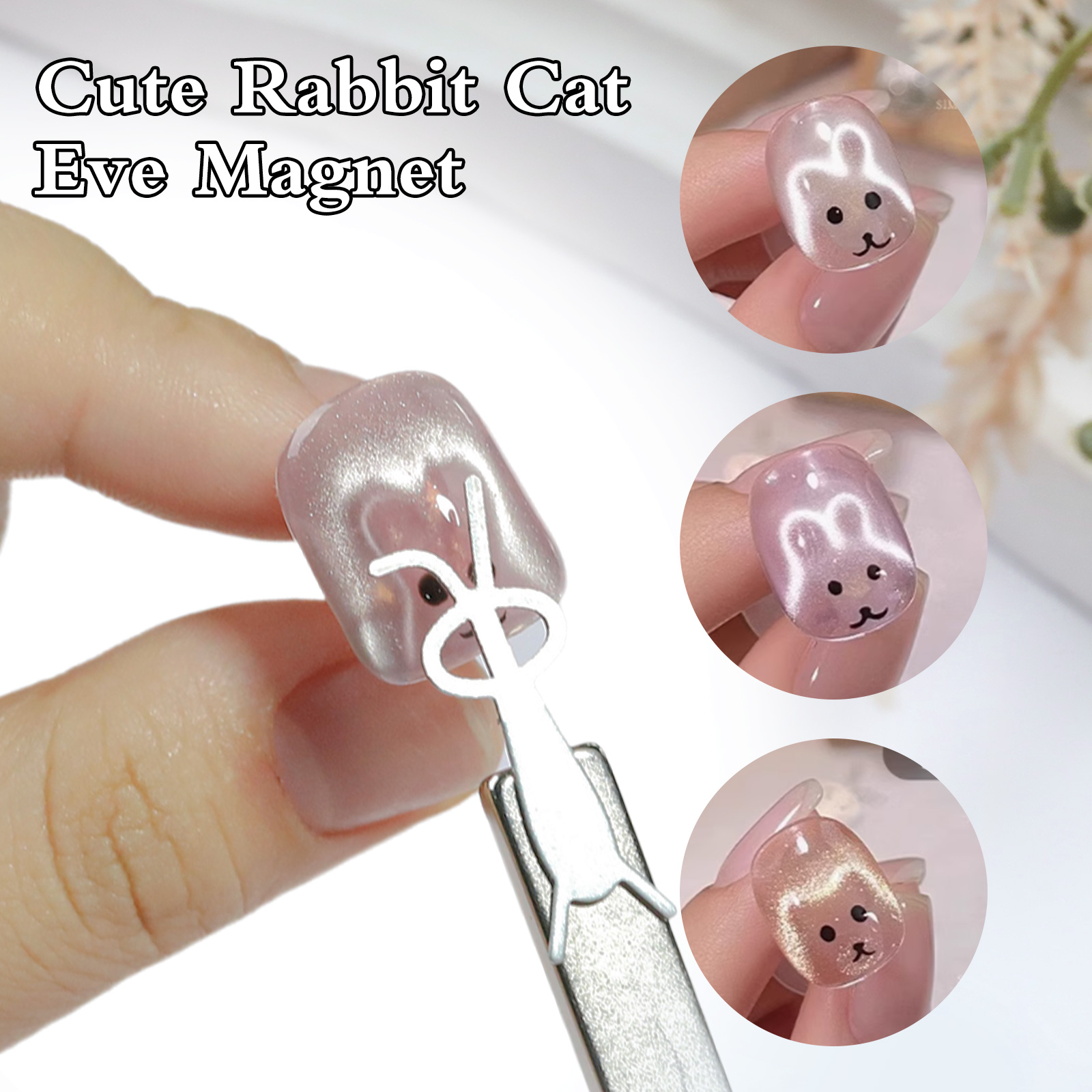 Nail Art Full Color - 1/4Pcs Rabbit Bear Heart Shaped Cat