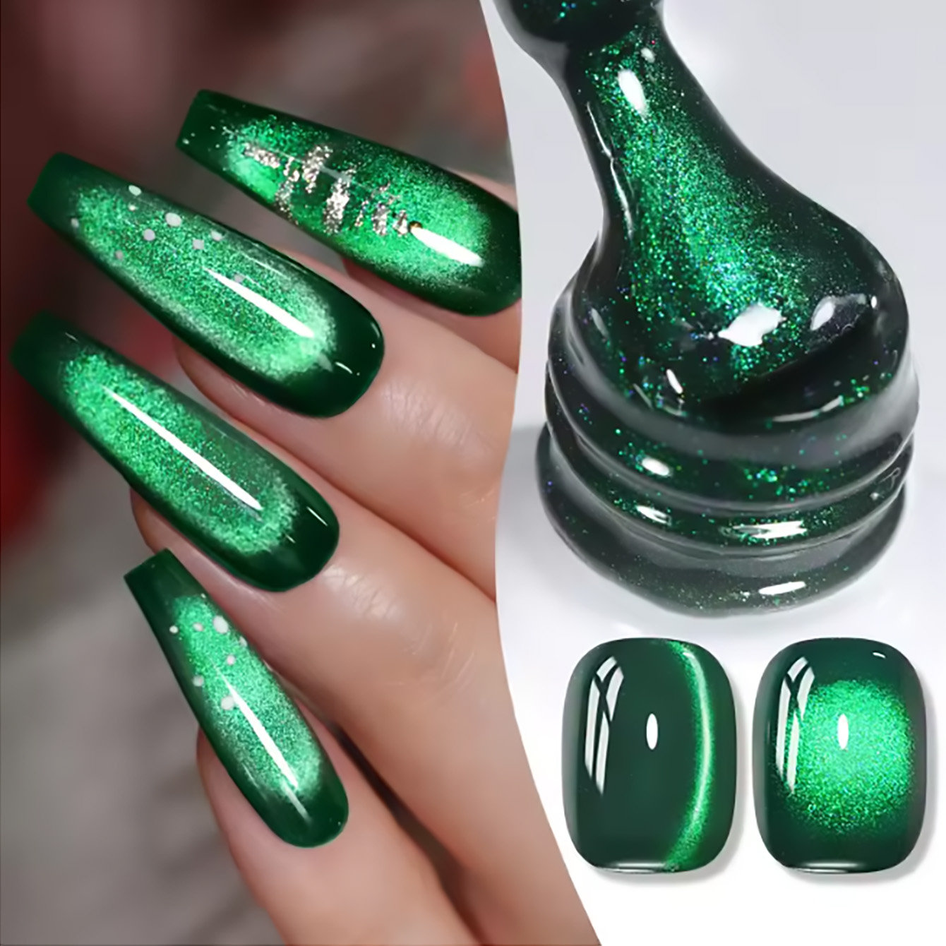 Nail Art Emerald Green - ZH 12ML Emerald Green Magnet Cat