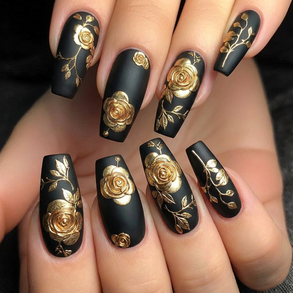 Nail Art Flower - 3D fake nails for women girls