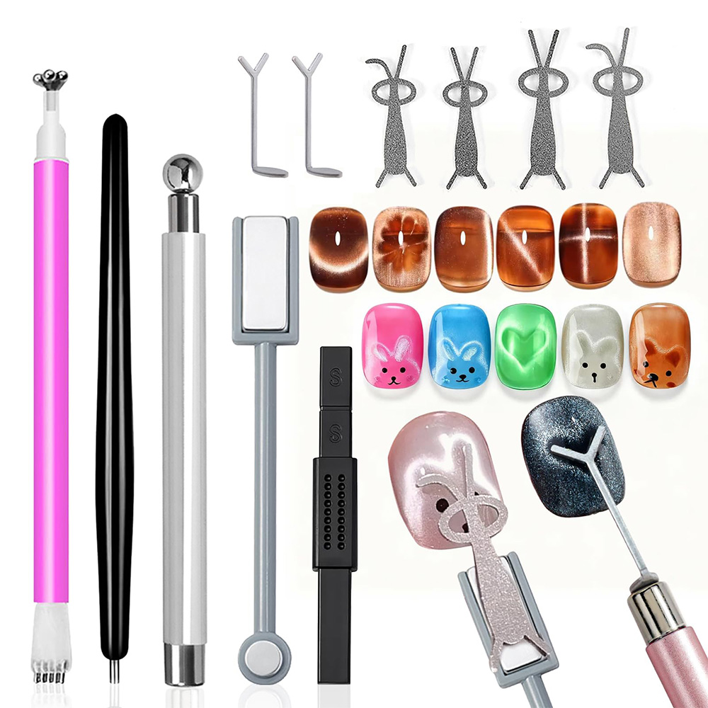 Nail Art Full Color - 11Pcs Cat Eye Nail Art Magnet