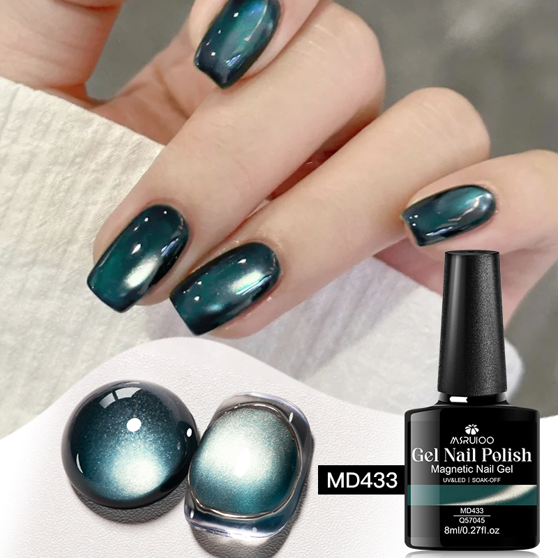 Nail Art Emerald Green - 8ml Emerald Green Crystal Cat Magnetic