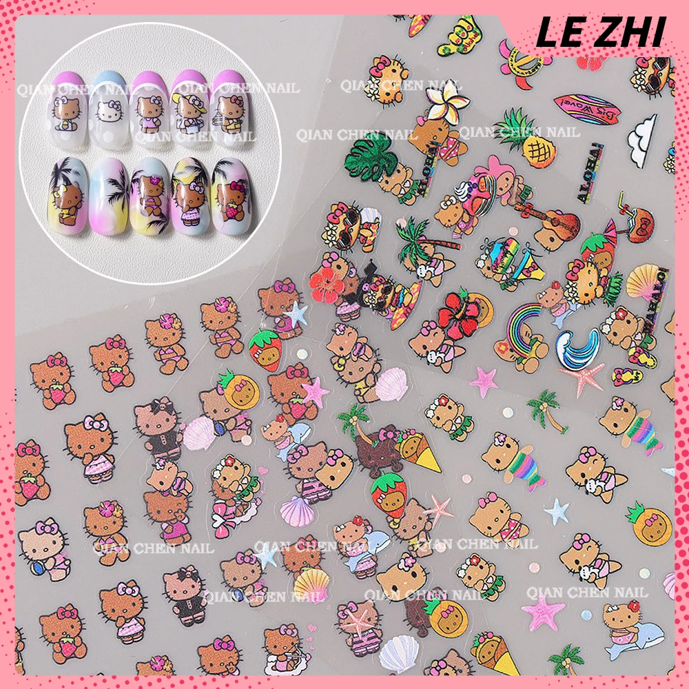 Nail Art Motif - Kawaii Cartoon Nail Art Stickers Black