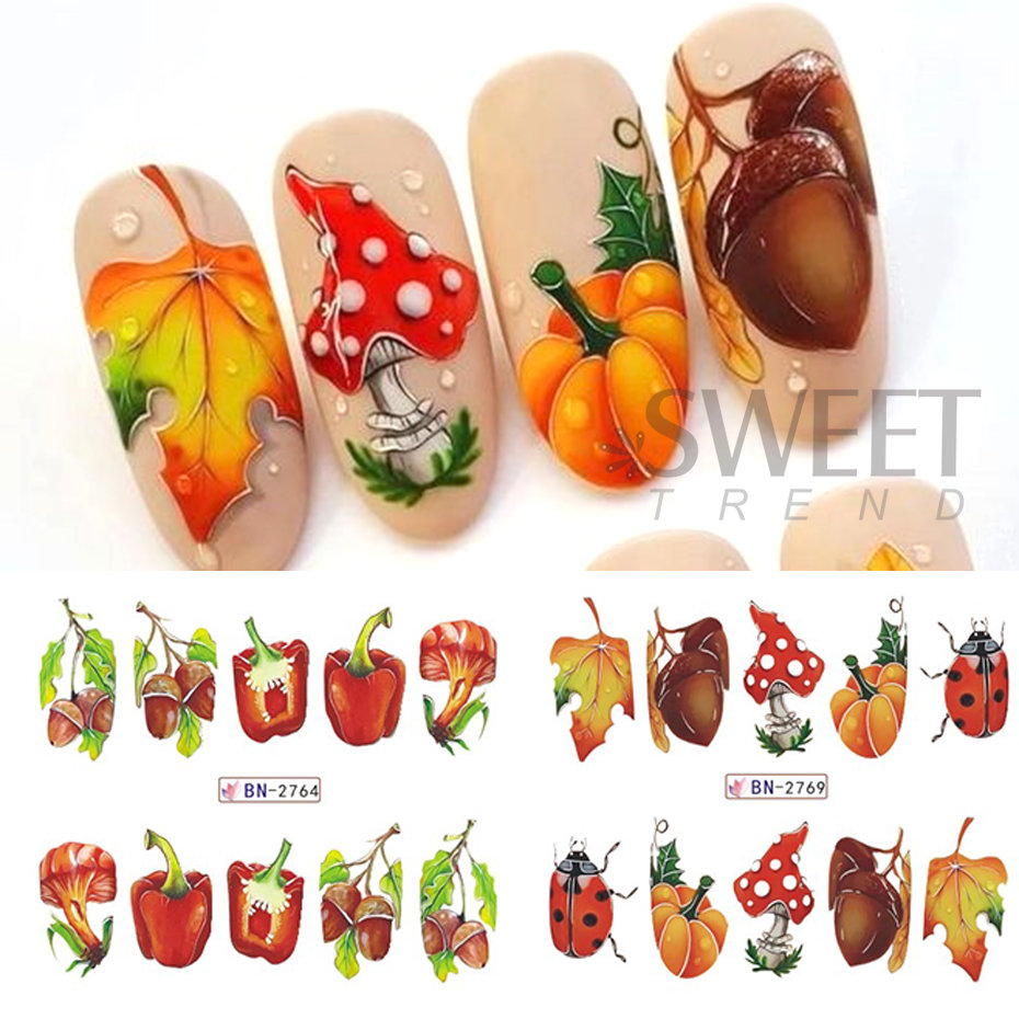 12pcs Autumn Nail Stickers Car - đánh giá và giá Nail Art France