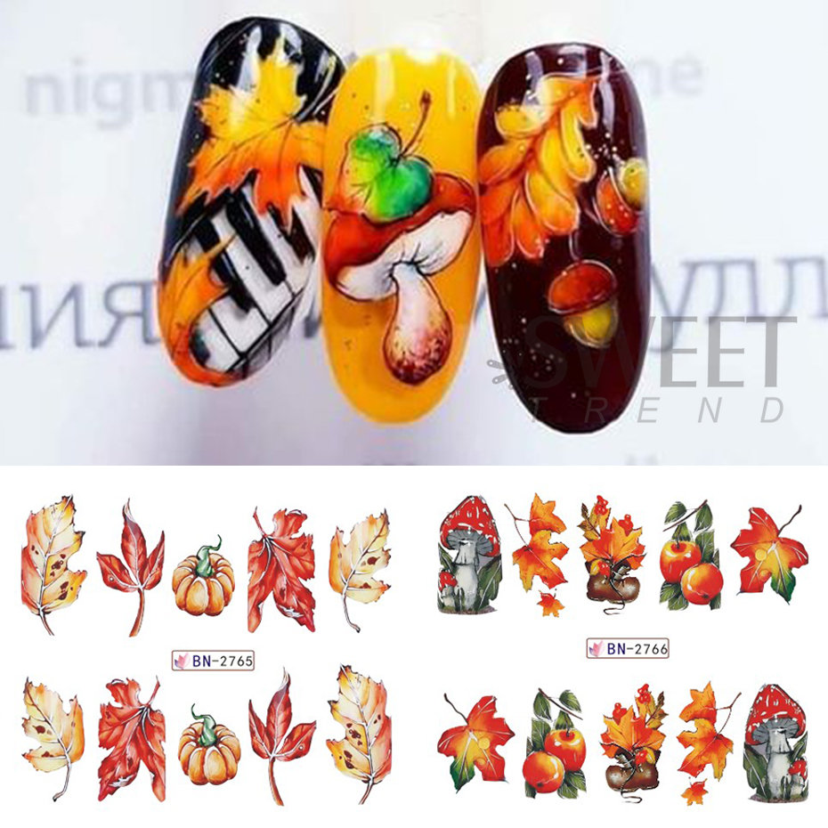 12pcs Autumn Nail Stickers Car - đánh giá và giá Nail Art France