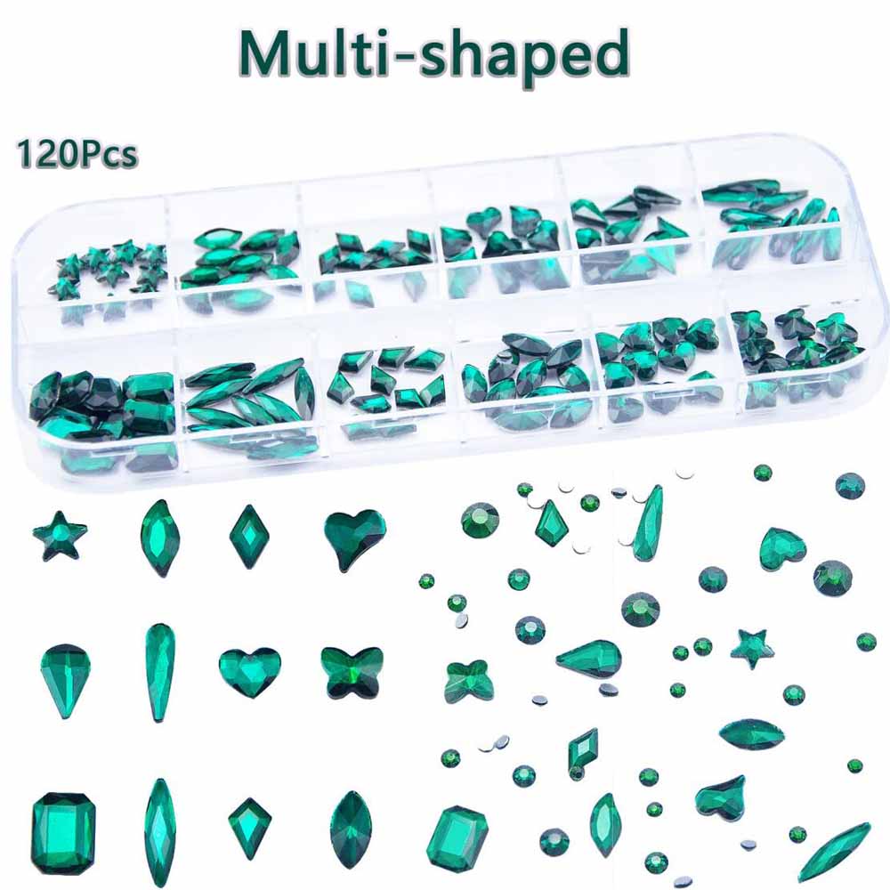 2Boxes Emerald Green Nail Rhin - đánh giá và giá Nail Art Emerald Green