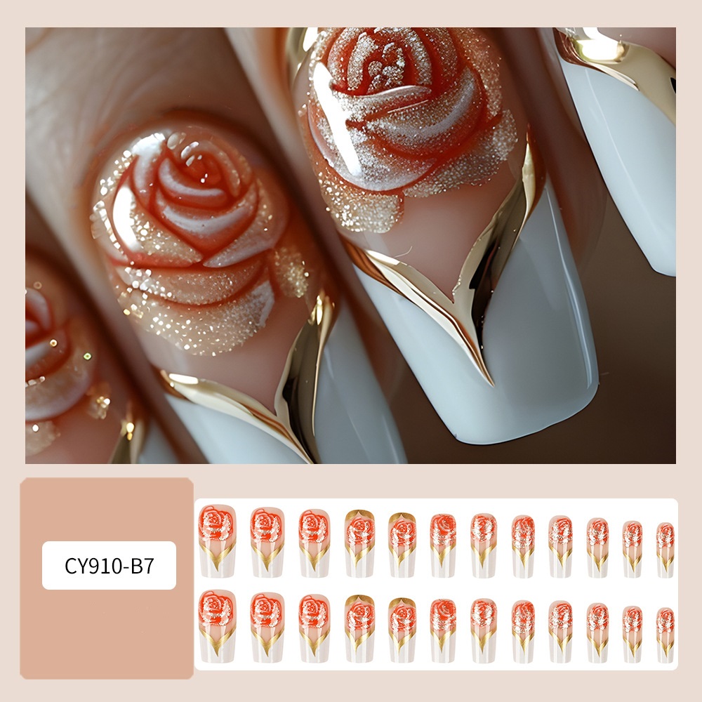 White French Tip Press on Nail - đánh giá và giá Nail Art Full Color