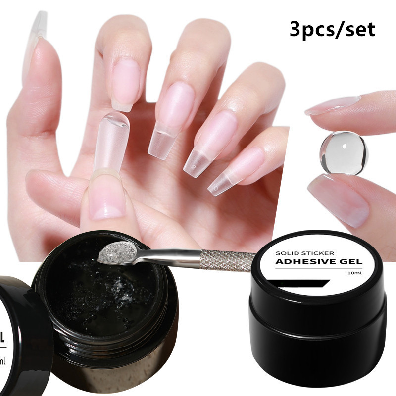 3pcs/set Solid Nail Tips Gel S - đánh giá và giá Nail Art Full Color