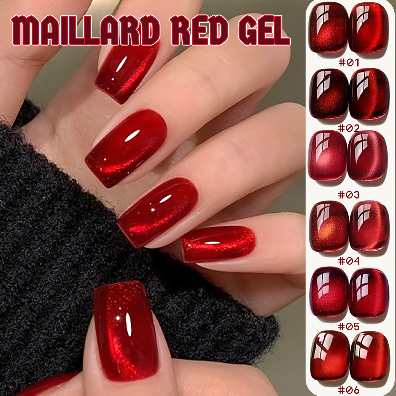 1pcs TC New Flash Cherry Wine  - đánh giá và giá Nail Art Red Wine Cat Eye
