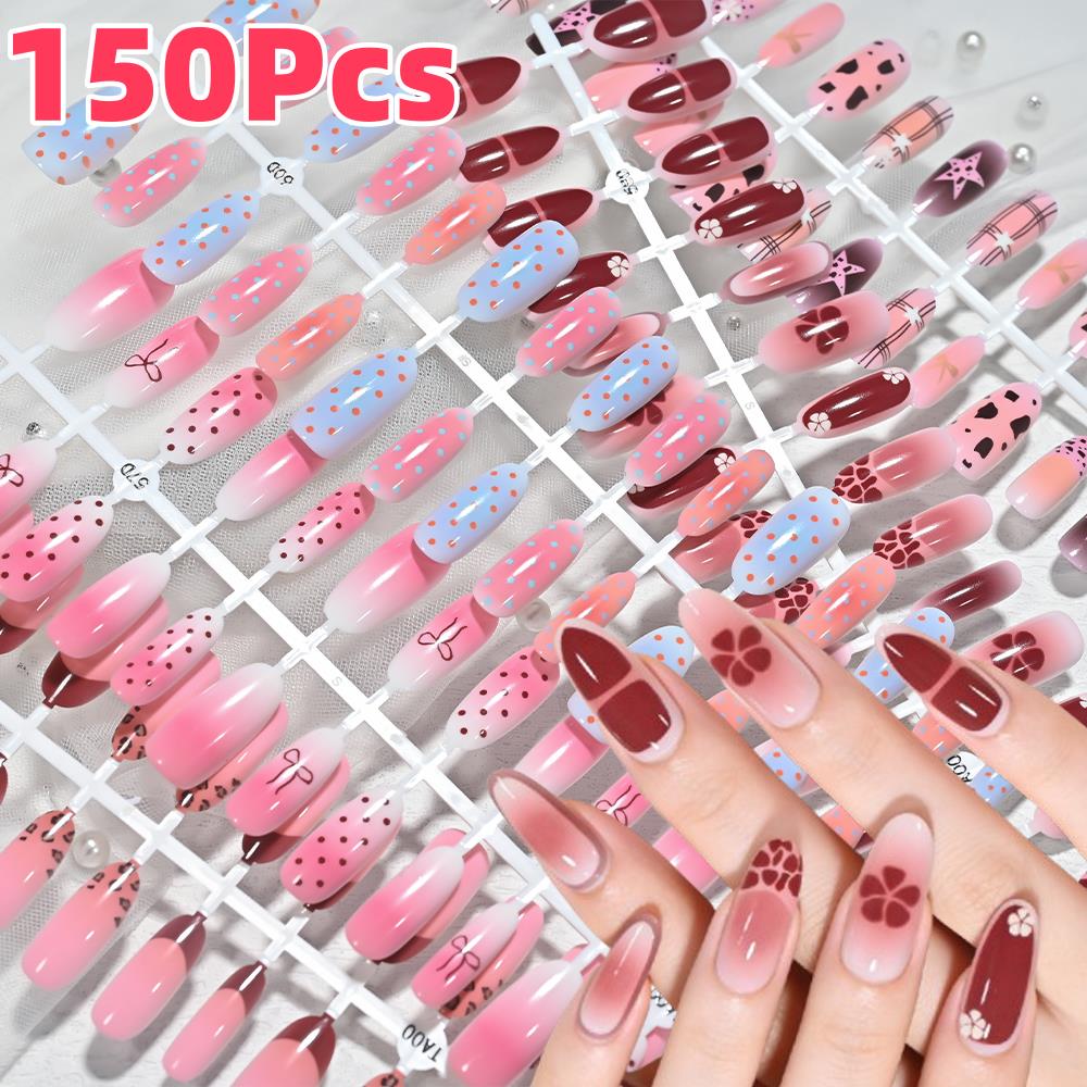 150Pcs Pink Blue Ombre Leopard - đánh giá và giá Nail Art Flower