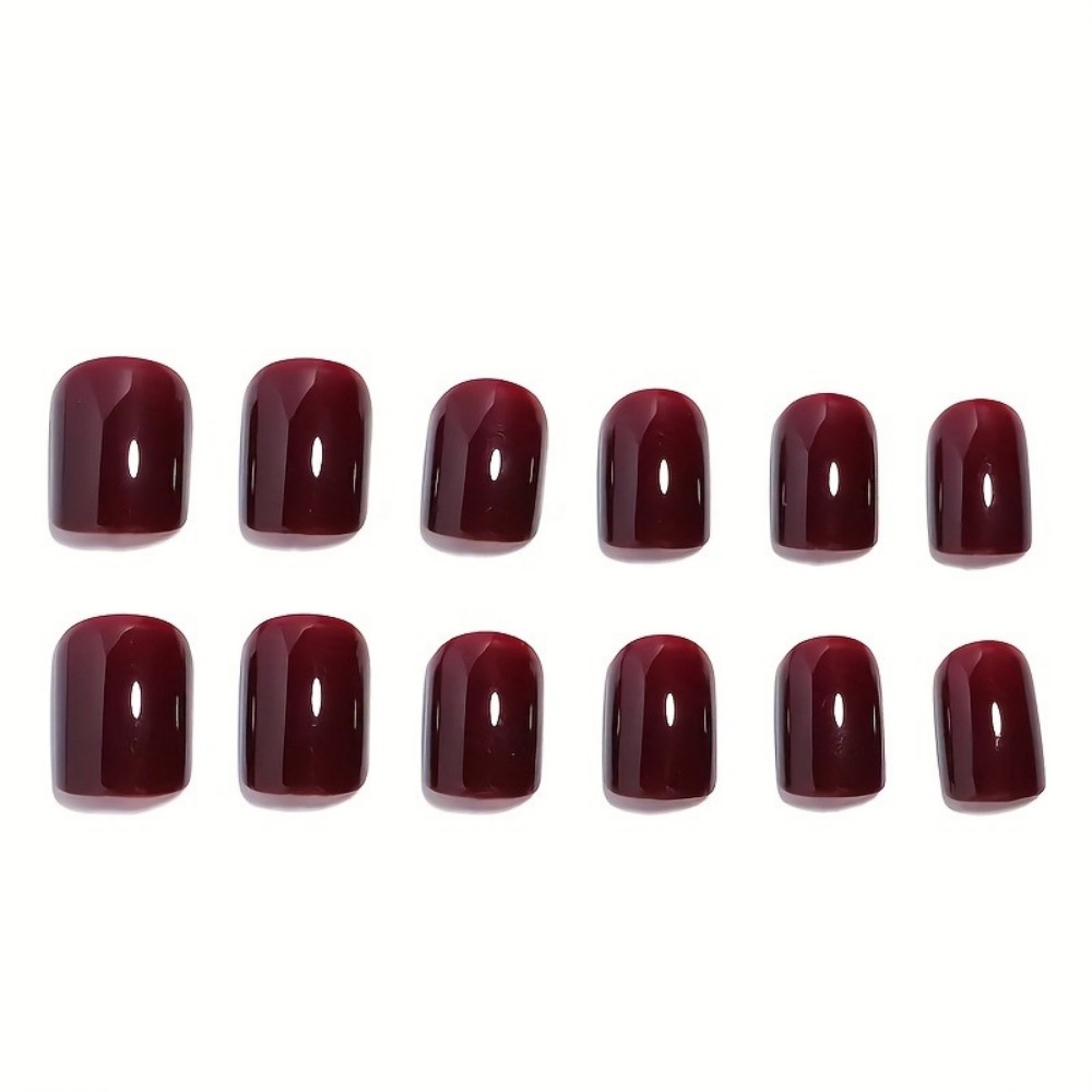 24Pcs Set of Wine-Red Cat-Eye  - đánh giá và giá Nail Art Red Wine Cat Eye