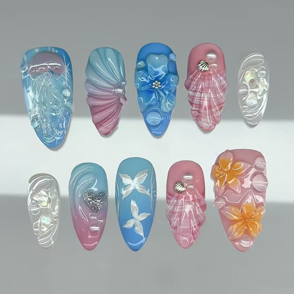 24PCS Luxury Emerald Green Flo - đánh giá và giá Nail Art Flower