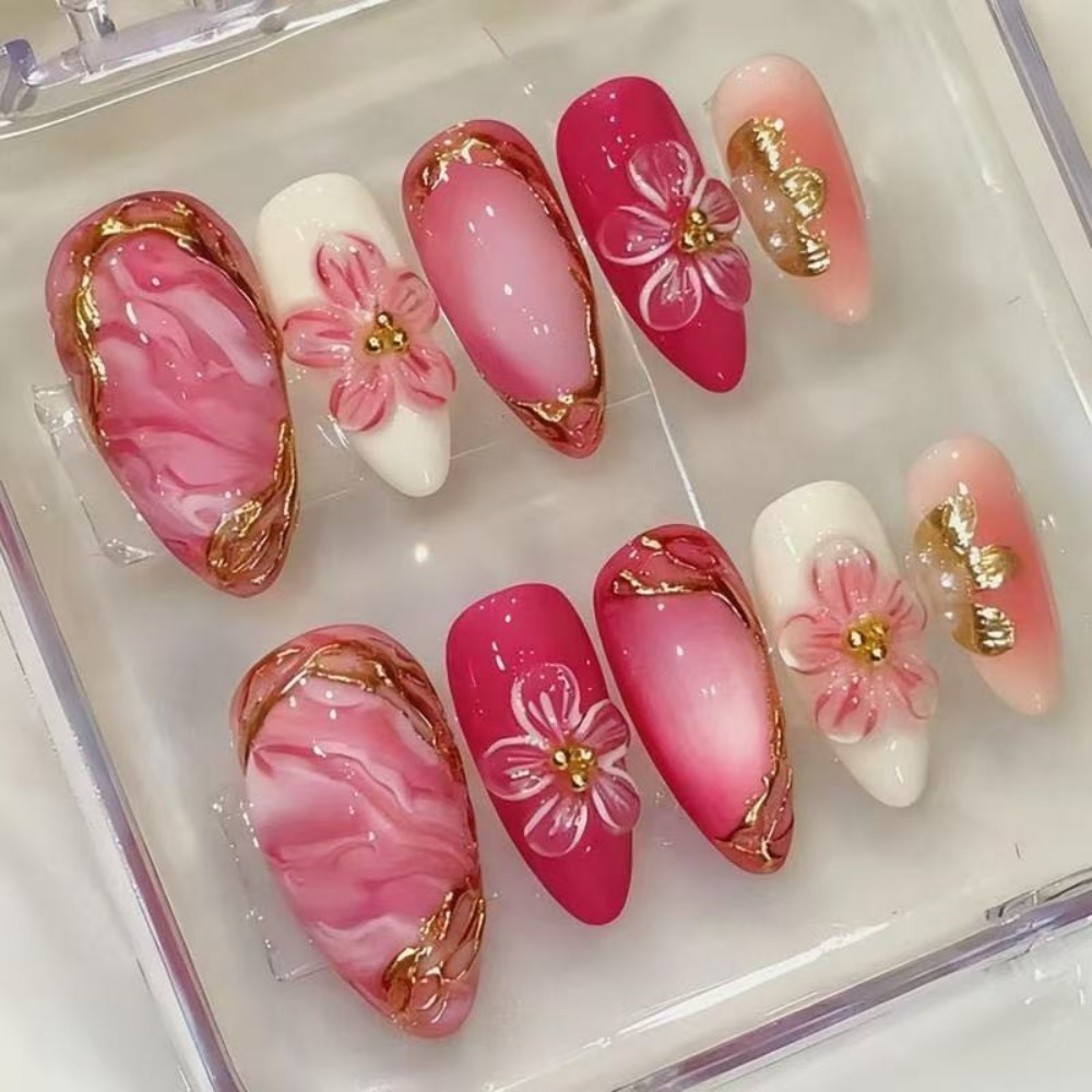 24PCS Luxury Emerald Green Flo - đánh giá và giá Nail Art Flower