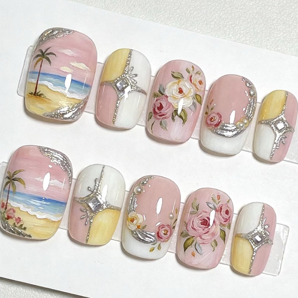 24PCS Luxury Emerald Green Flo - đánh giá và giá Nail Art Flower