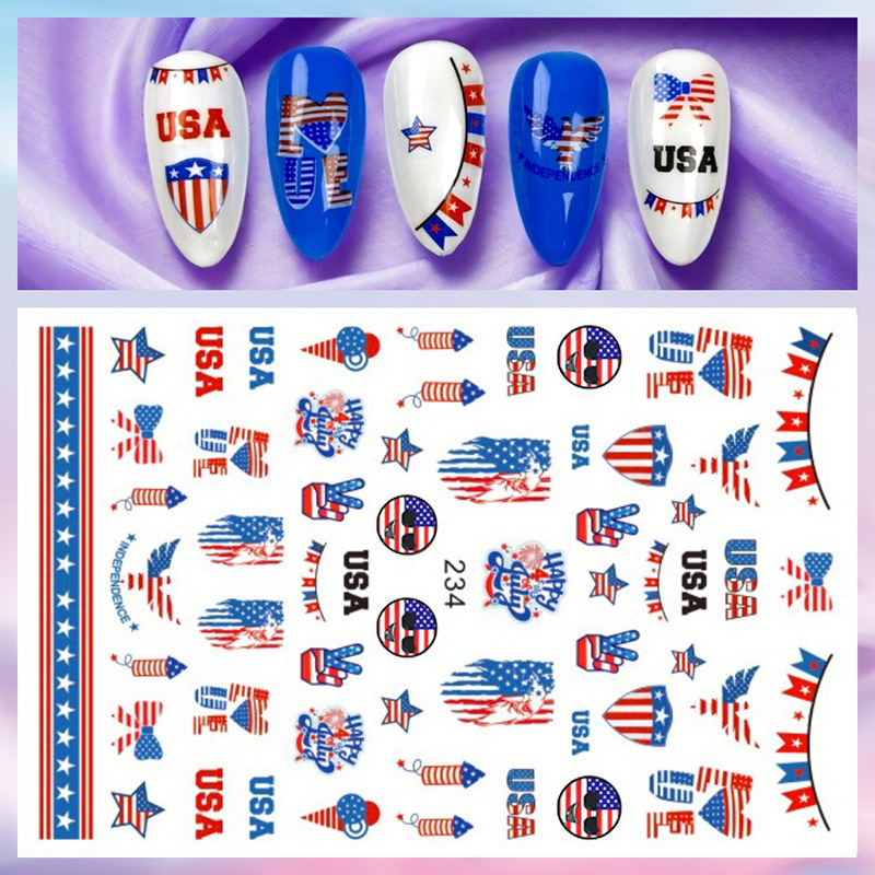 1Sheet 4th of July Nail Sticke - đánh giá và giá Nail Art France