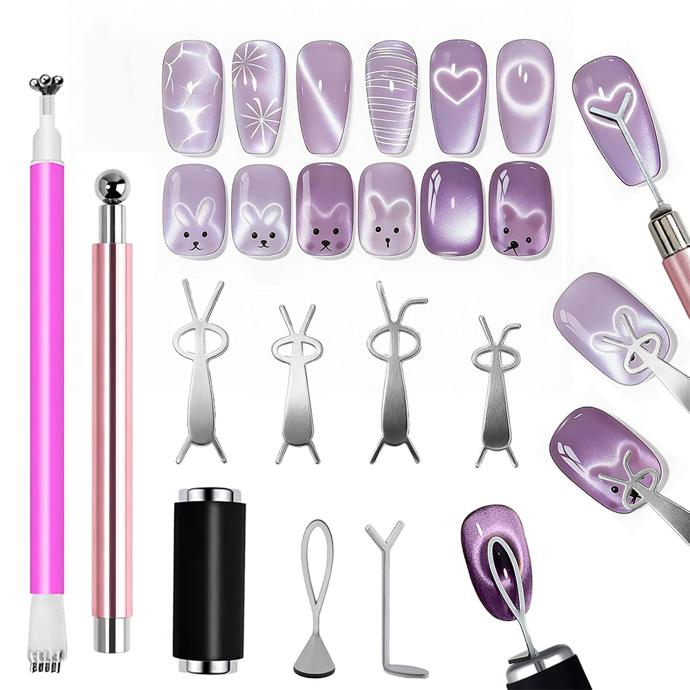 10Pcs Cat Eye Nail Magnet Set  - đánh giá và giá Nail Art Full Color