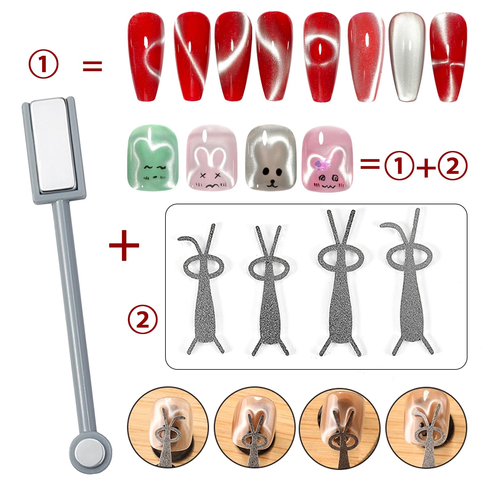 11Pcs Cat Eye Nail Art Magnet  - đánh giá và giá Nail Art Full Color