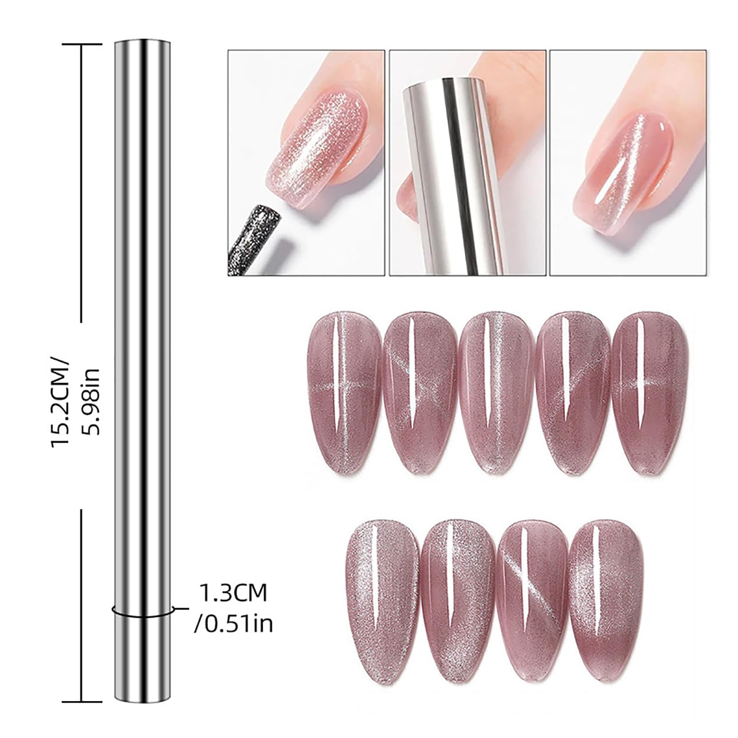 10Pcs Cat Eye Magnet Set Nail  - đánh giá và giá Nail Art Full Color