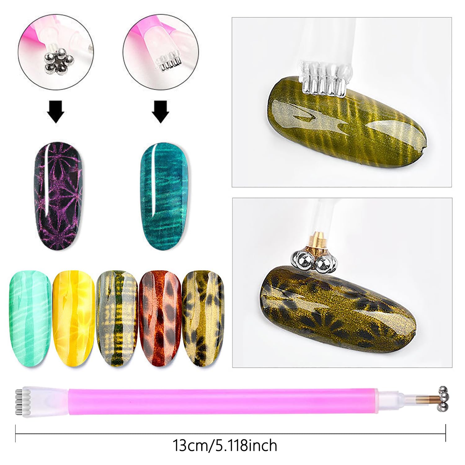 10Pcs Cat Eye Magnet Set Nail  - đánh giá và giá Nail Art Full Color