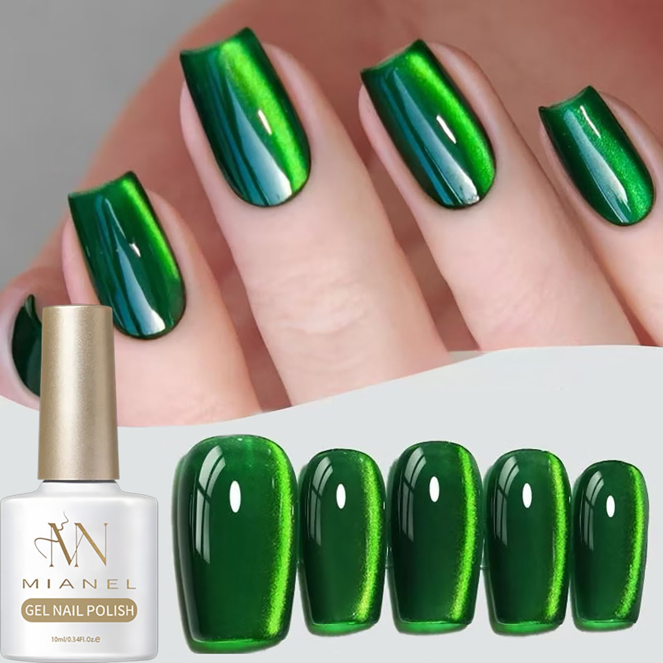 MIANEL 10ML Green Nail Polish  - đánh giá và giá Nail Art Emerald Green