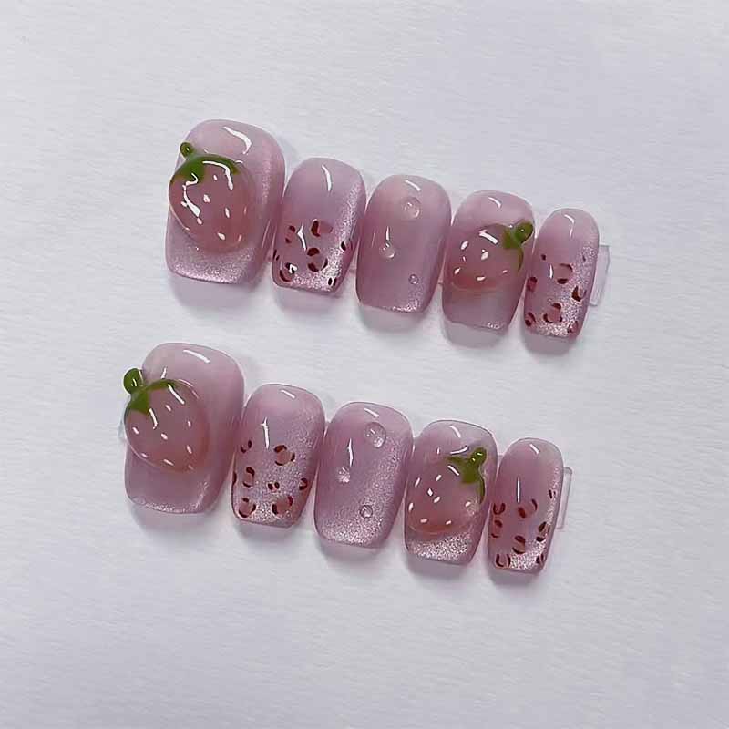 10 Pcs Women Wine Red Handmade - đánh giá và giá Nail Art Red Wine Cat Eye