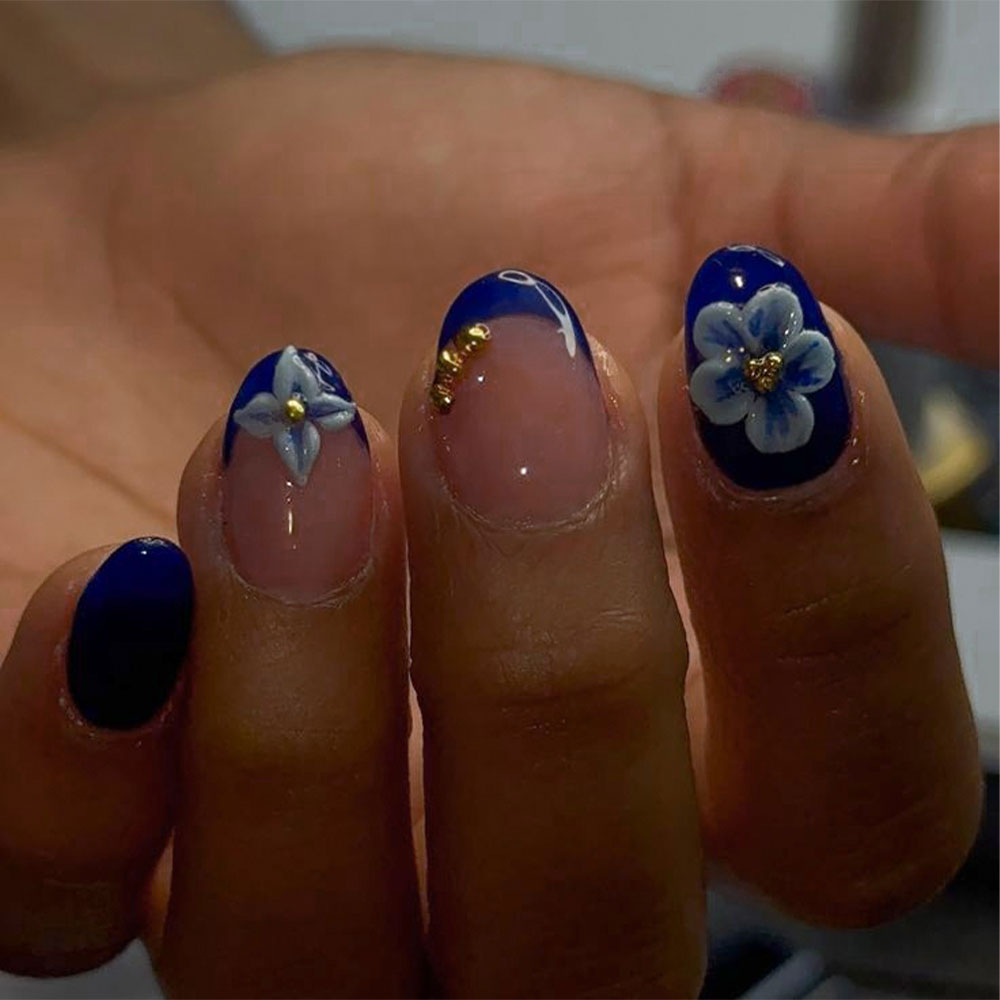24pcs Short Oval 3D Gel Nail S - đánh giá và giá Nail Art Flower
