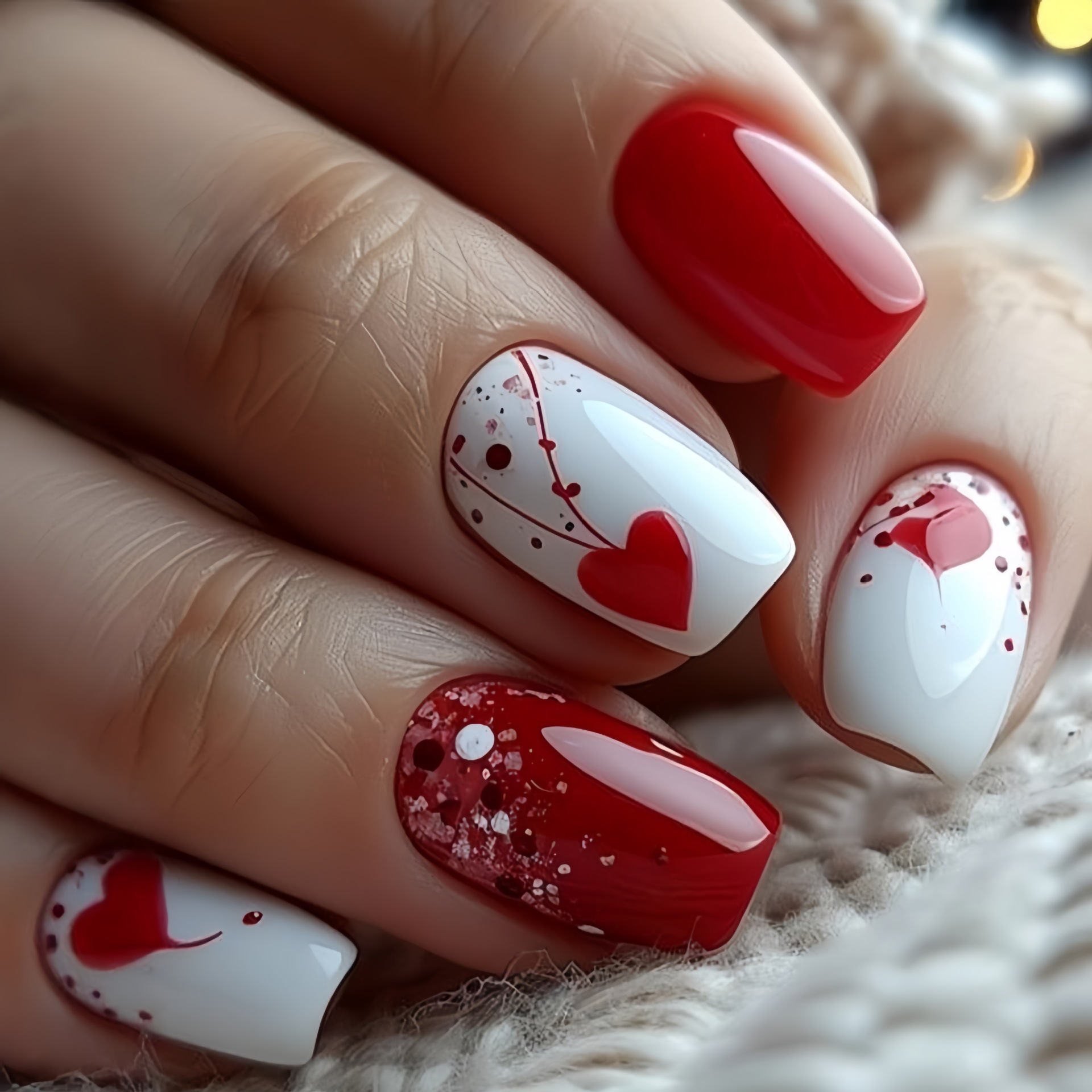 Short Medium fake nails for wo - đánh giá và giá Nail Art Red
