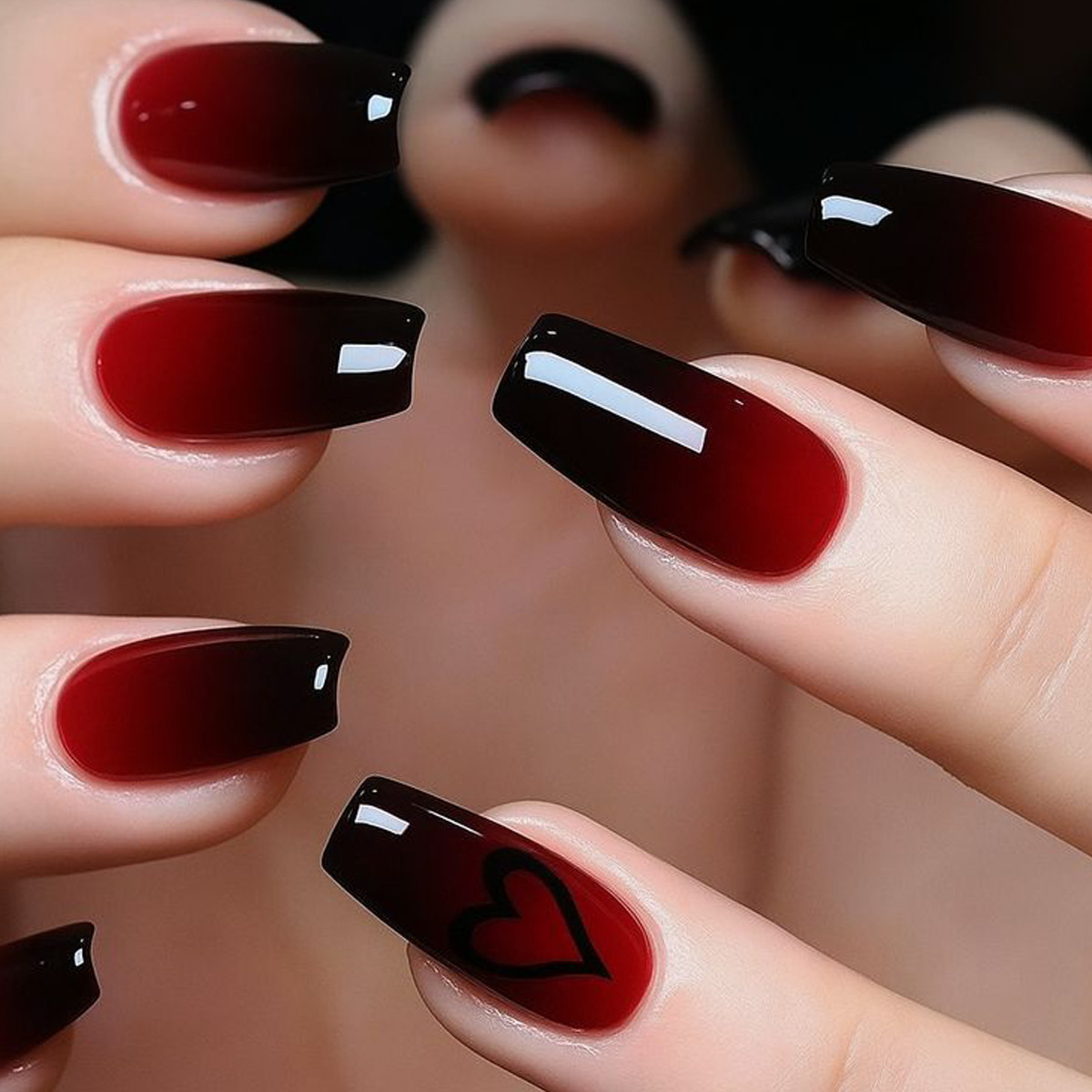 Short Medium fake nails for wo - đánh giá và giá Nail Art Red