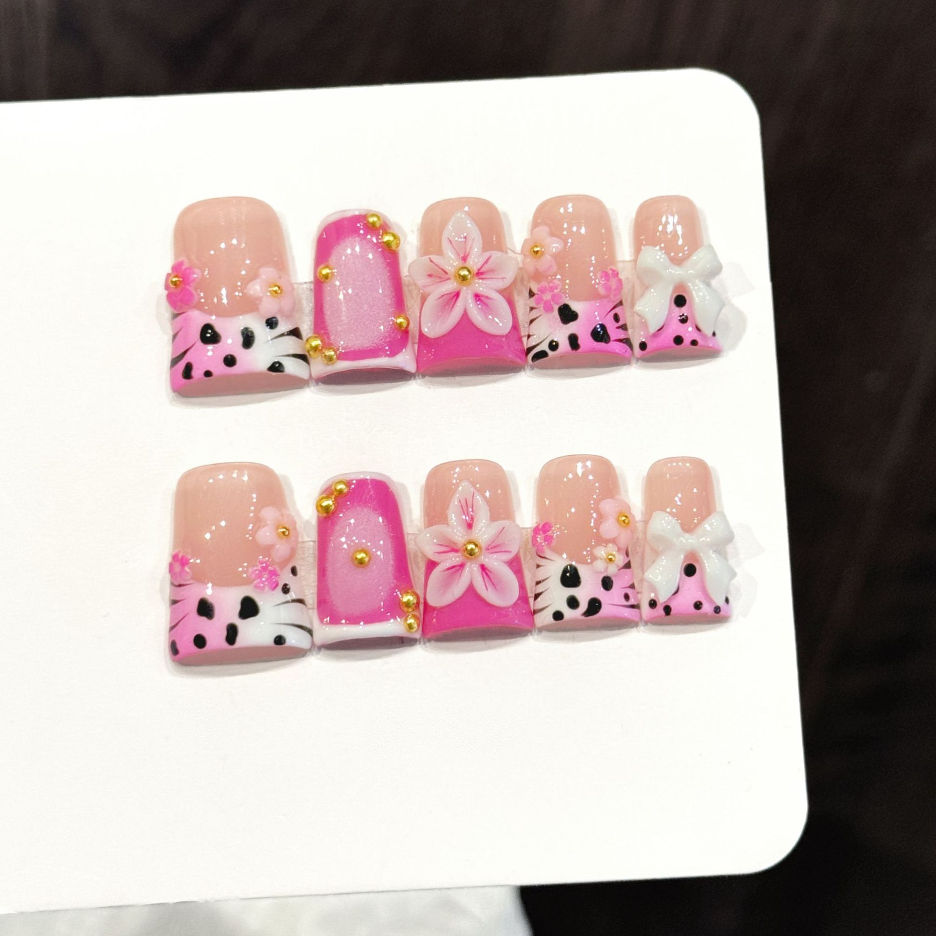 10pcs Ocean Style Fake Nails D - đánh giá và giá Nail Art Flower