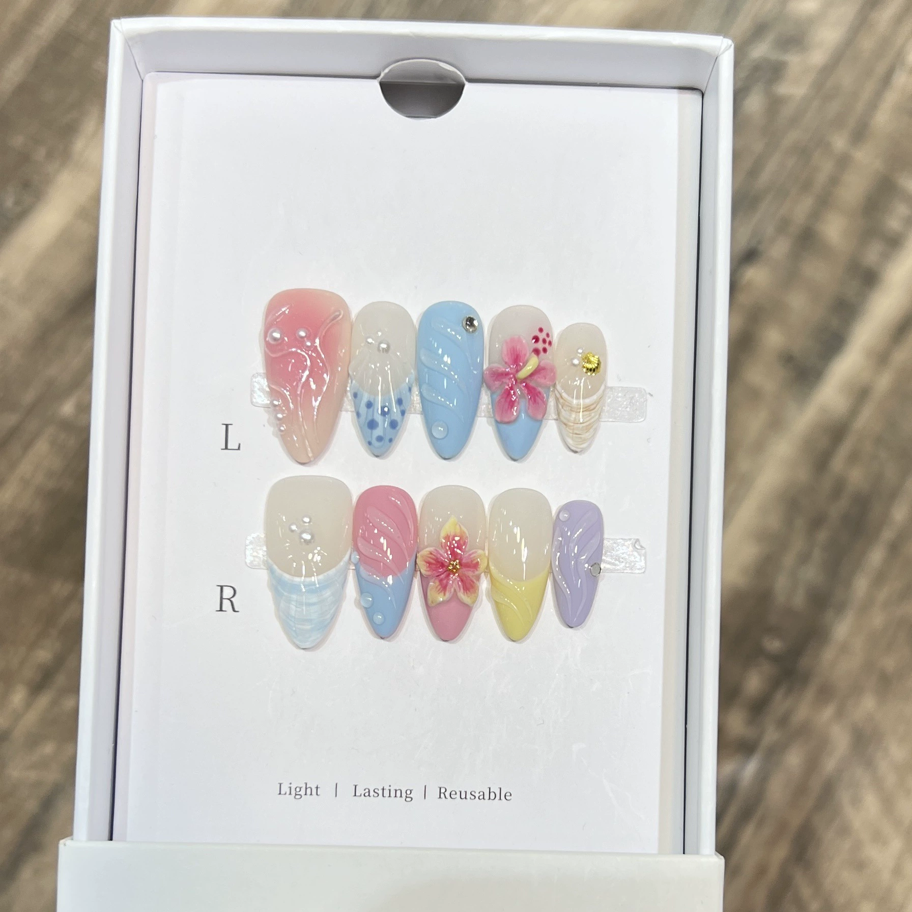 10Pcs Summer Island Style Fake - đánh giá và giá Nail Art Flower