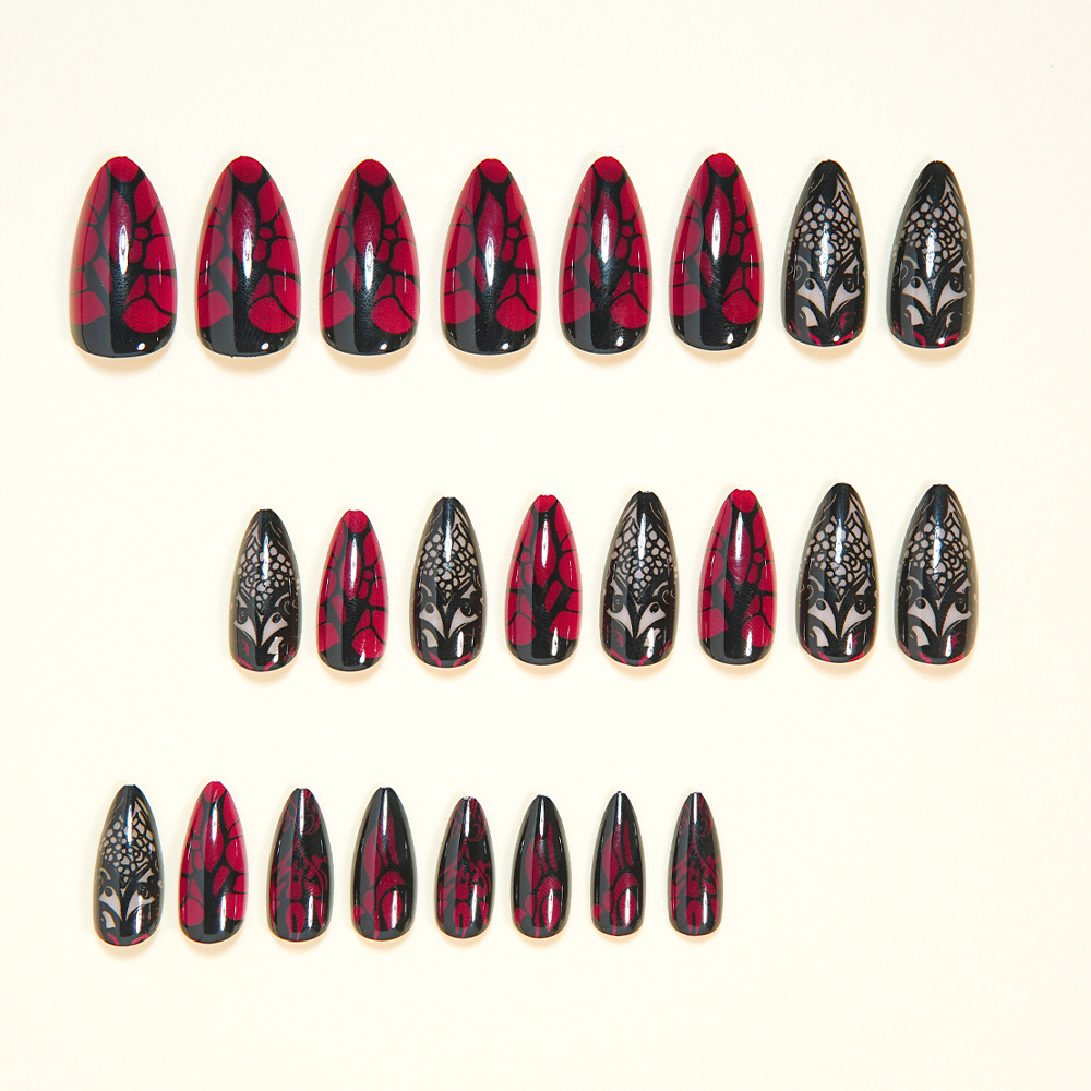 Medium fake nails for women da - đánh giá và giá Nail Art Red