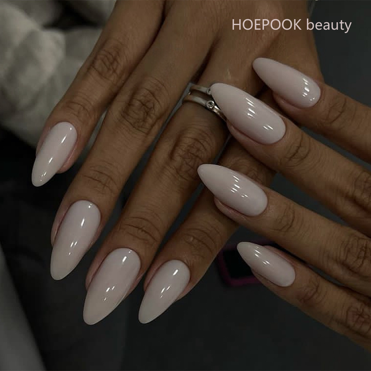 24pcs Pink Gradient Almond Pre - đánh giá và giá Nail Art Natural Simple