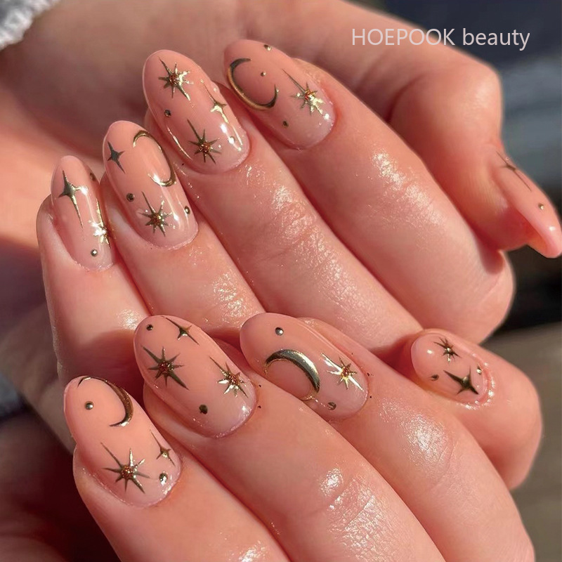 24pcs Pink Gradient Almond Pre - đánh giá và giá Nail Art Natural Simple