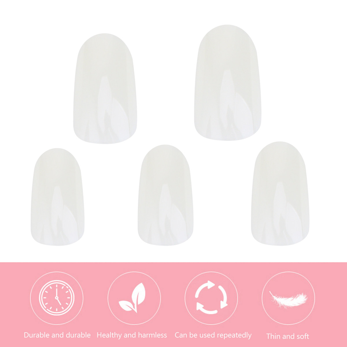 600Pcs False Nails Natural Col - đánh giá và giá Nail Art Natural Simple