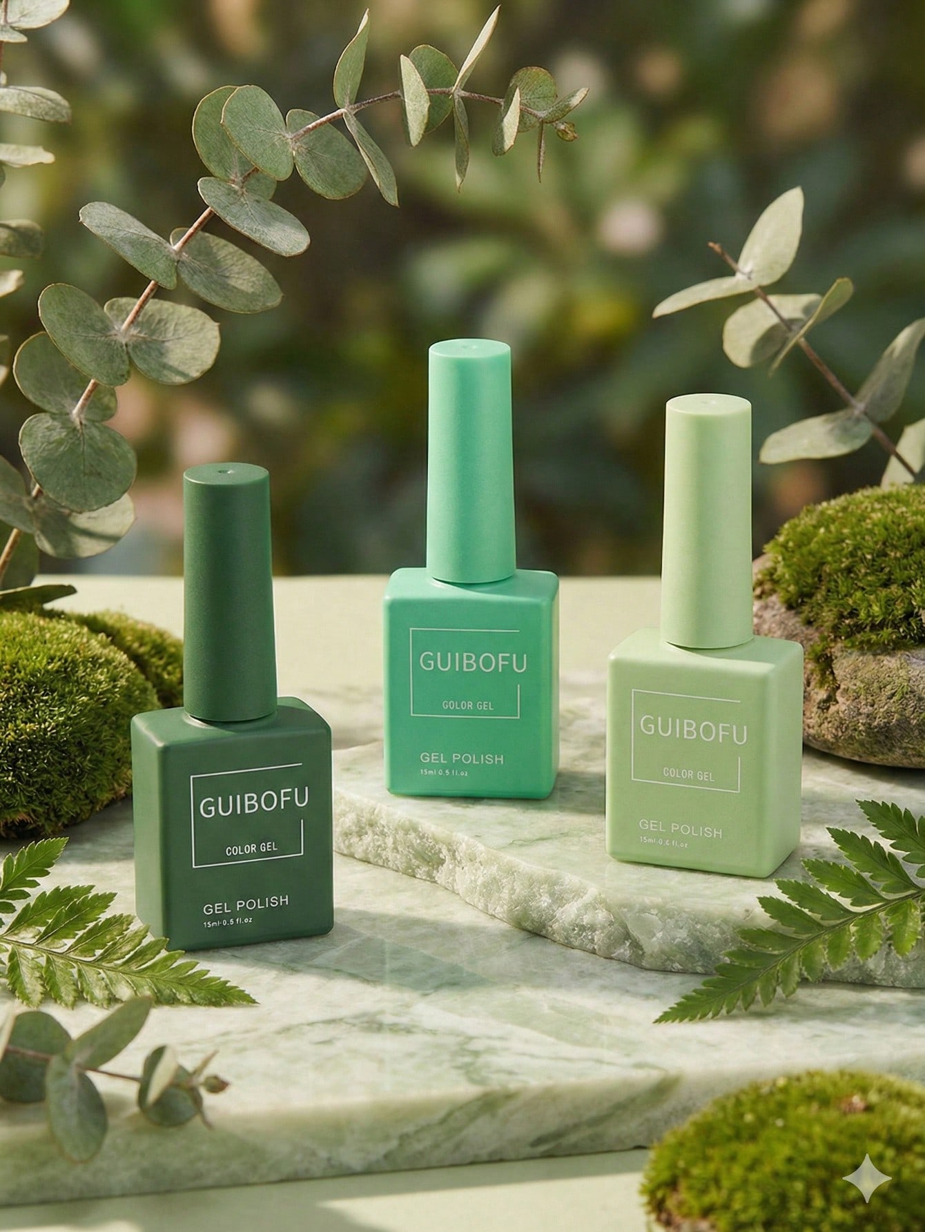 3Pcs/Set 15ml Forest Green Gel - đánh giá và giá Nail Art Emerald Green