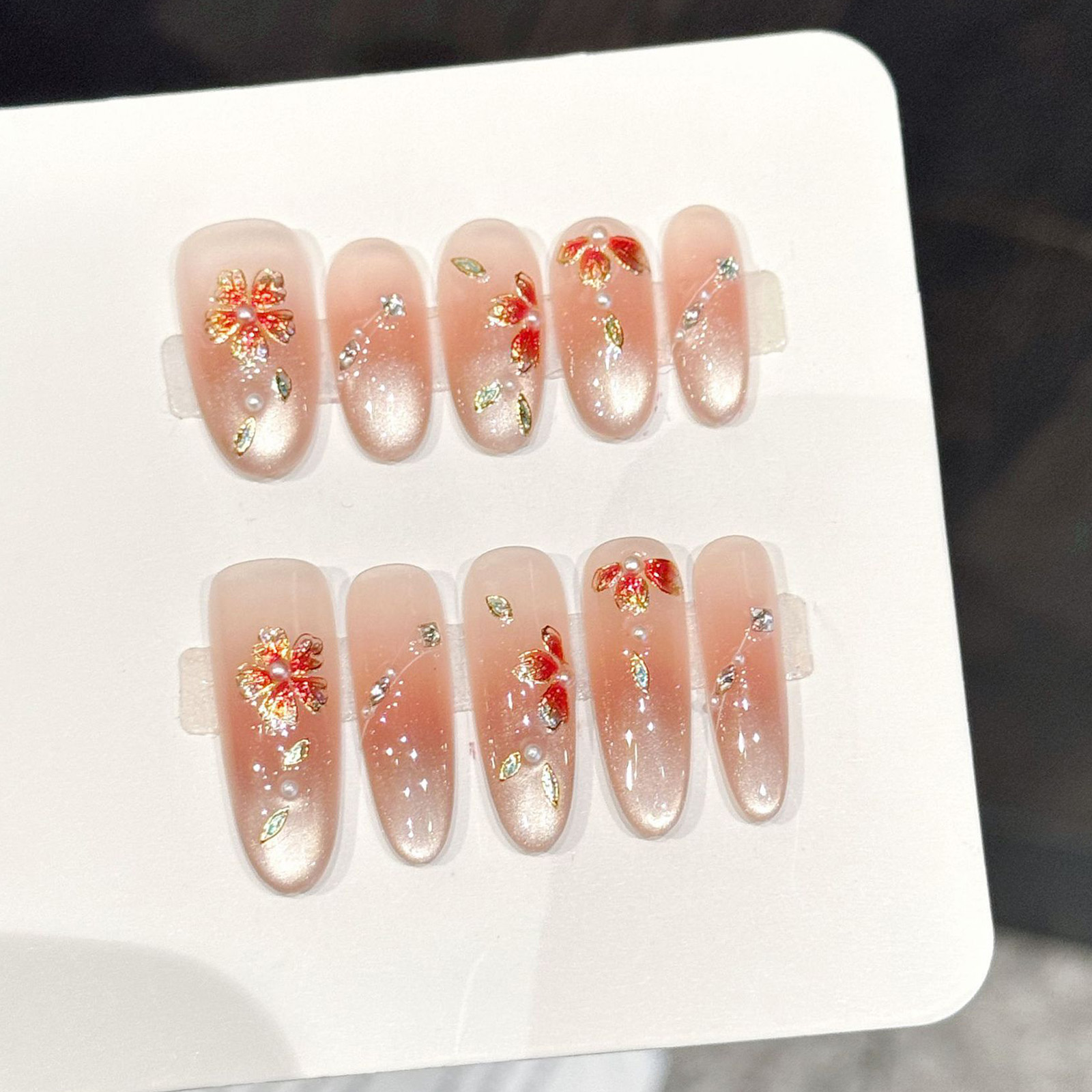 10pcs Handmade Fake Nails Pres - đánh giá và giá Nail Art Flower