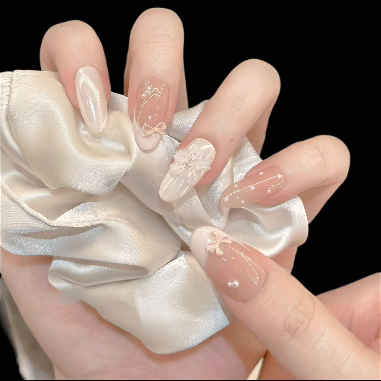 10Pcs Milky Nude Gentle Handma - đánh giá và giá Nail Art Flower