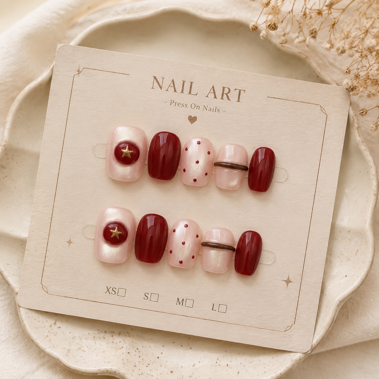 10pcs Nude Pearl Cat Eye Wine  - đánh giá và giá Nail Art Red Wine Cat Eye