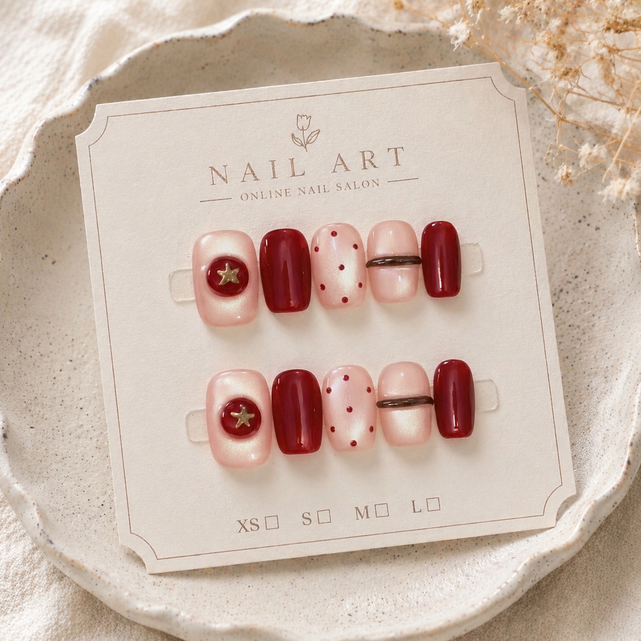 10pcs Nude Pearl Cat Eye Wine  - đánh giá và giá Nail Art Red Wine Cat Eye