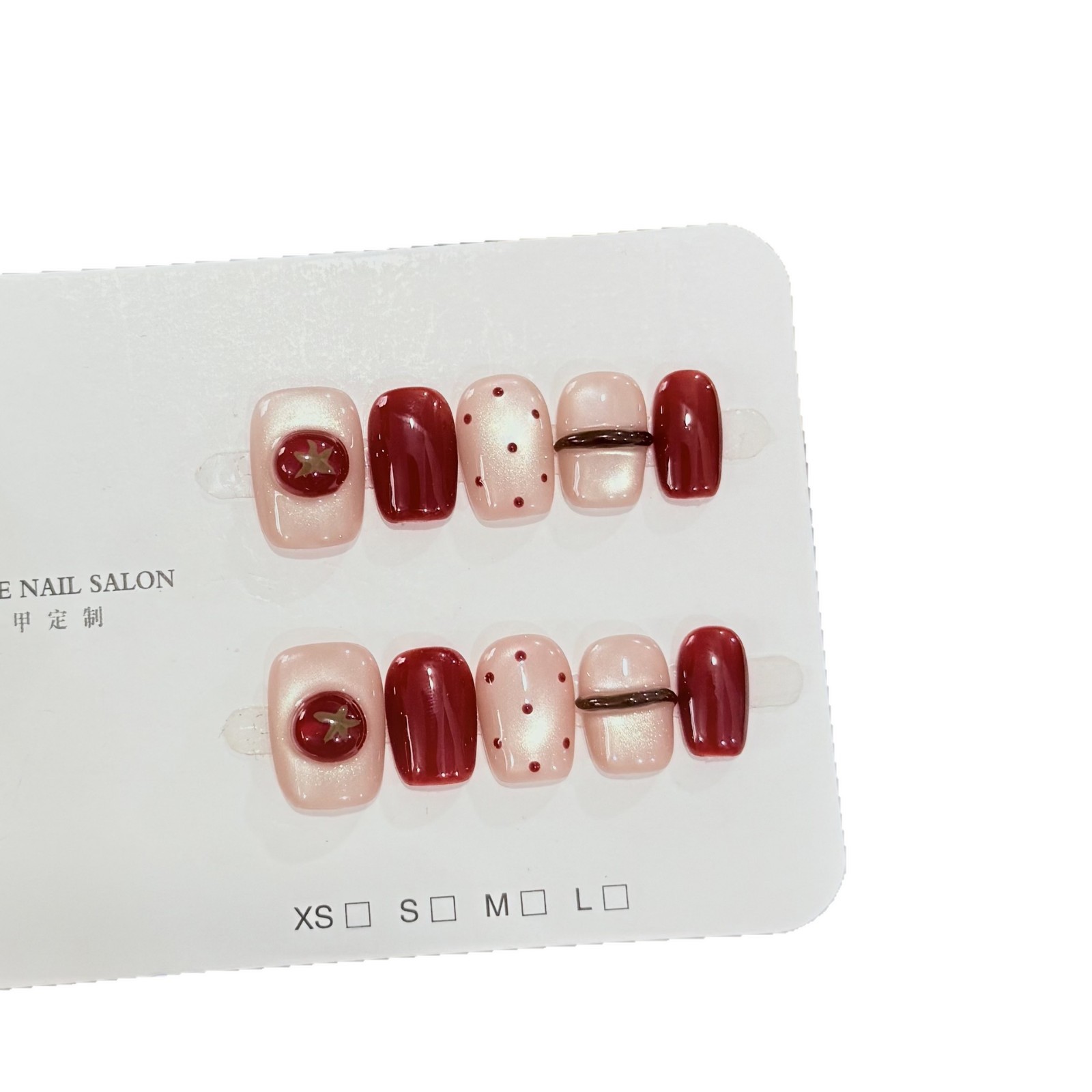 10pcs Nude Pearl Cat Eye Wine  - đánh giá và giá Nail Art Red Wine Cat Eye